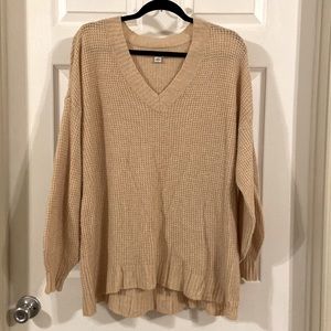 American Eagle V-neck waffle knit sweater